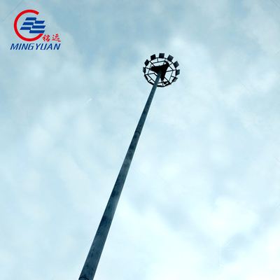 الملعب 15m High Mast Street Light 25m القطب المجلفن أنبوبي