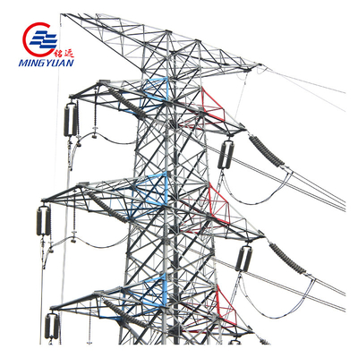 220KV 330kV برج الإرسال الكهربائي زاوية الجهد العالي