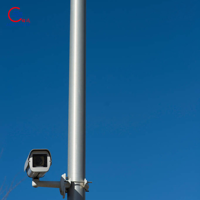 4m 5m CCTV Steel Pole 6m 10m Galvanized Q235B مخروطي دائري مدبب CCTV Mast