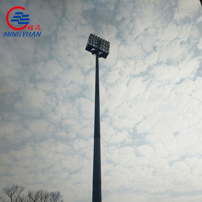 Q345 Q355 35m 45m High Mast القطب الخفيف المجلفن في الهواء الطلق لملعب كرة القدم