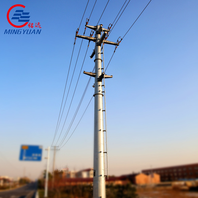 11kV 33kV الكهربائية برج الصلب أعمدة نقل توزيع المعادن أنبوبي